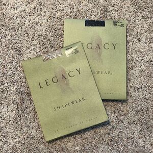2 New Legacy Shapewear CoolMax Brown & Nude Tights Size D